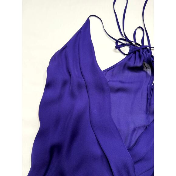 Mason by Michelle Mason sexy lavender 100% Silk Dress Size 0 Halter - Picture 9 of 13